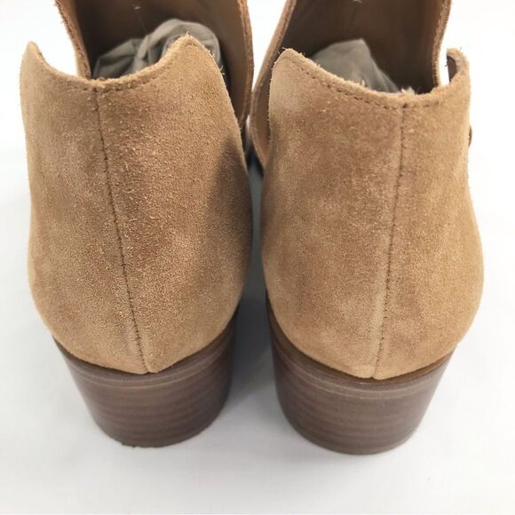Marc Fisher YILDA Camel Brown Suede Leather Side Cutout Slip On Bootie - Picture 11 of 16
